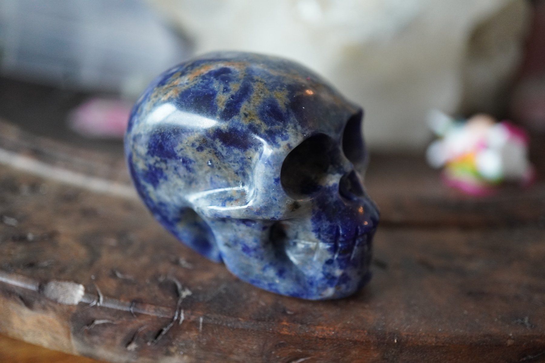 Minerali & Pietre curative: Dumortierit     Skull     "TOPSTONE" – Nuovo e nell'imballaggio originale da Eschenbach SG venduto da topstone 1