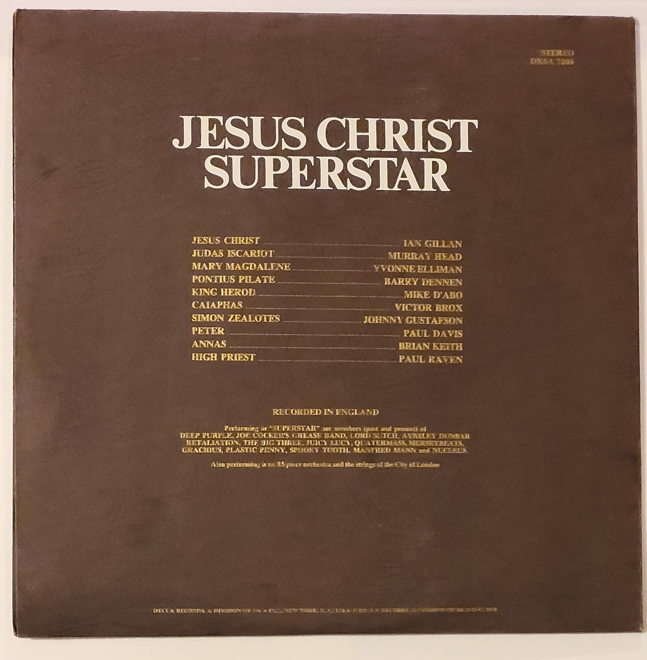 Schallplatten: Jesus Christ Superstar - von 1972 – Gebraucht aus Zürich von Avd 1
