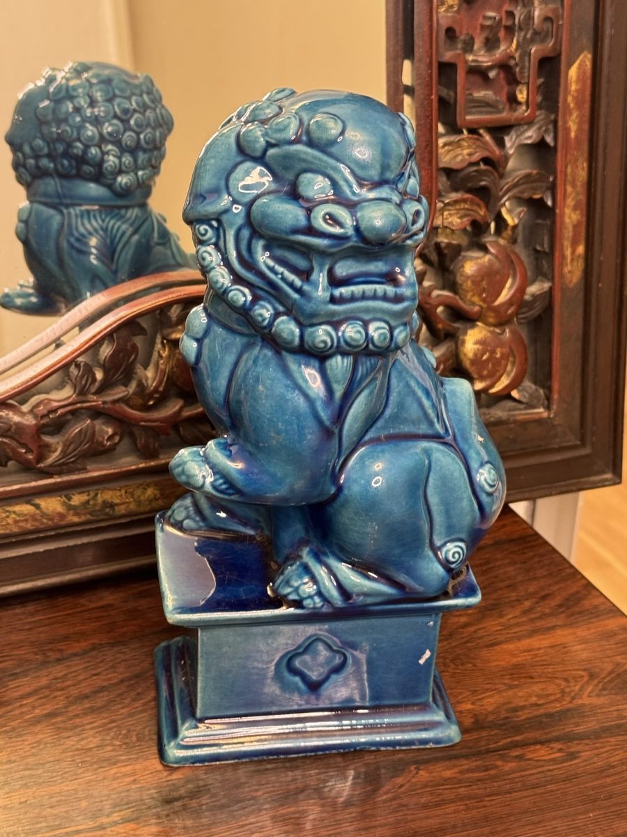 Figuren: Antique Chinese Blue Ceramic Foo Dog Lion temple lowe – Gebraucht aus Zuerich von EMANUELEFEDERICO 4
