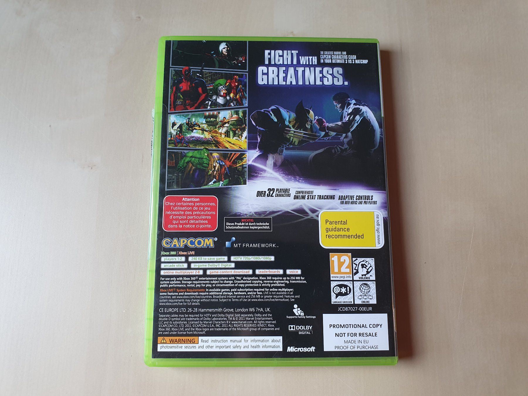 Microsoft Giochi: Marvel vs Capcom 3 Promo – Usato da Stansstad venduto da collectorsshop 1