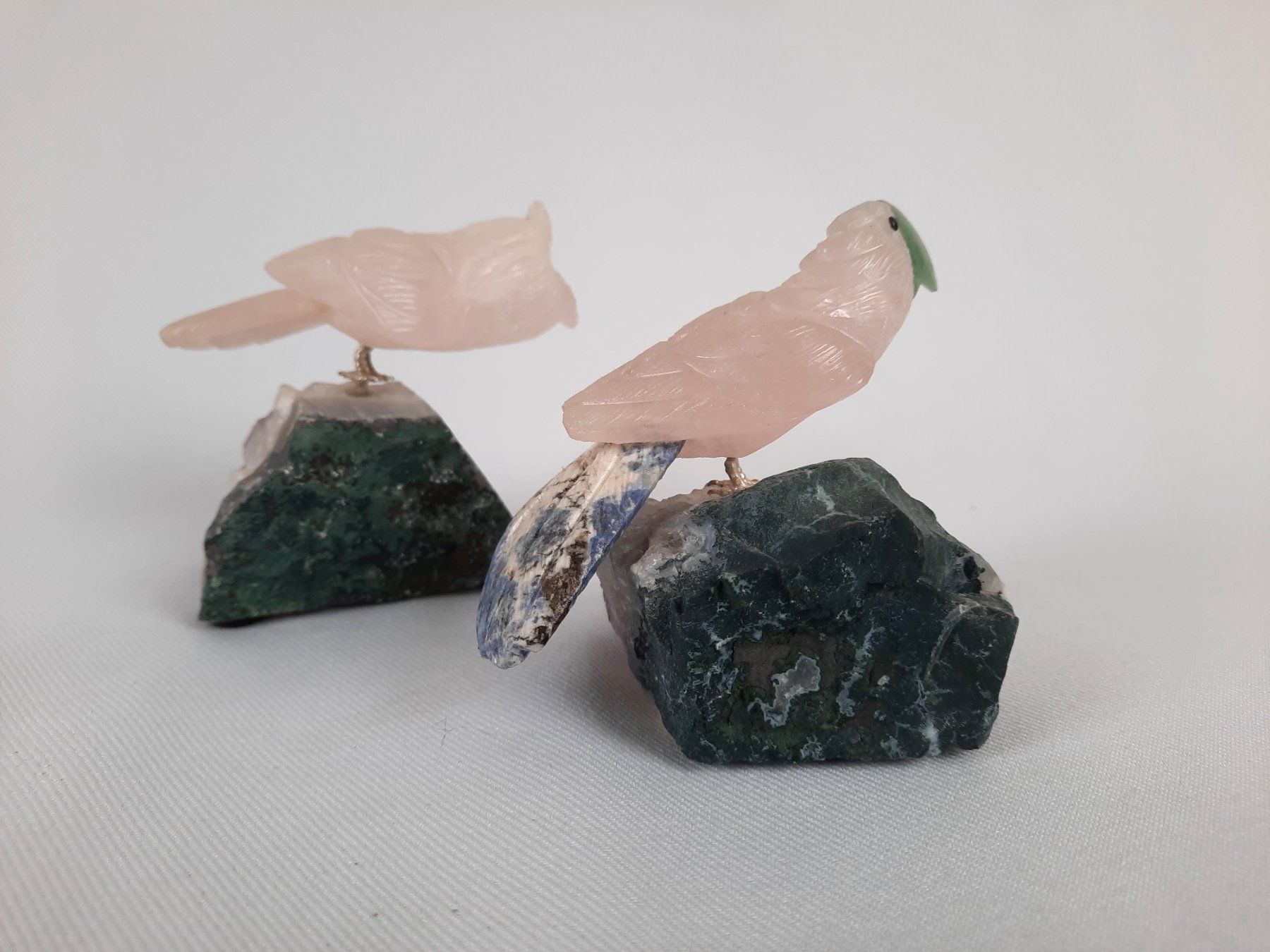 Minerali & Pietre curative: 2 Edelstein-Vögel auf Amethyst-Drusen, ca 8 cm – Usato da Beinwil am See venduto da Restwert_Beinwil 7