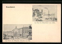 Neuchatel, La Porte de l'Hopital, demoli