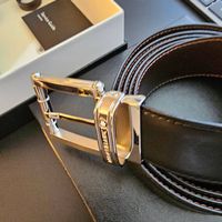 Montblanc Ledergürtel mit Silberschnalle, 35 mm, Schwarz