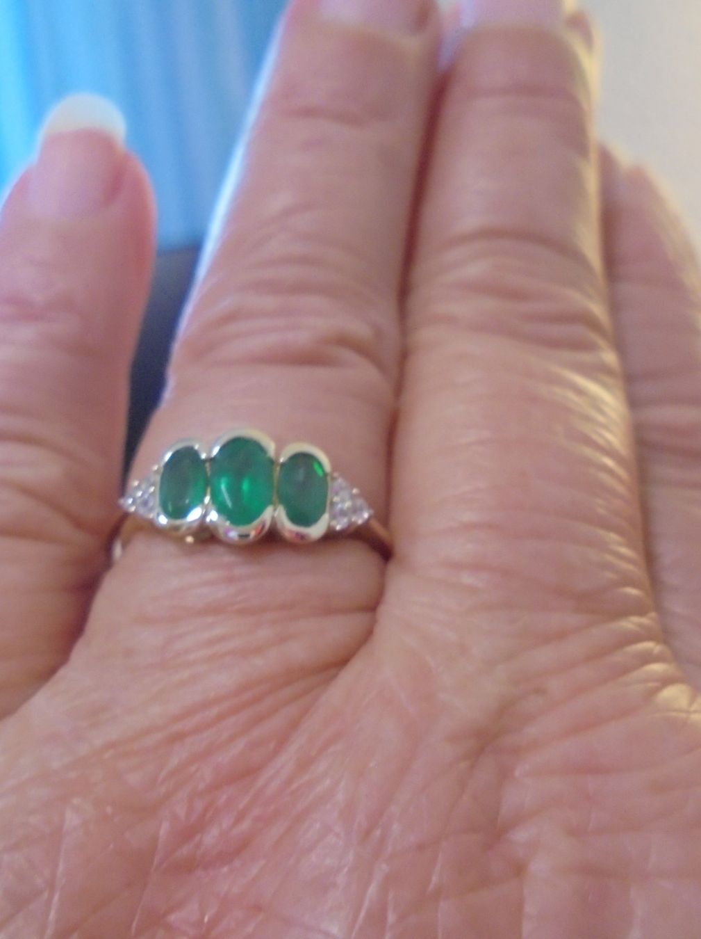 Anelli: Echtschmuck: Smaragd-Goldring. Grösse 53/17 – Nuovo (secondo la descrizione) da Zuchwil venduto da maumauchi 2