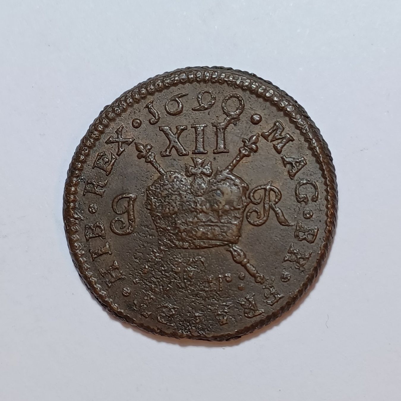 Tutti le monete: 12 Pence James II. 1690 Irland – Usato da Pfäffikon ZH venduto da Welt_Muenzen 1