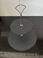 Elegante Schiefer-Etagere 2-stöckig  Servierplatte 