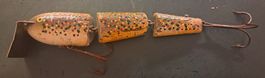 Ancien poisson nageur en bois/Antik Holz Wobbler CH