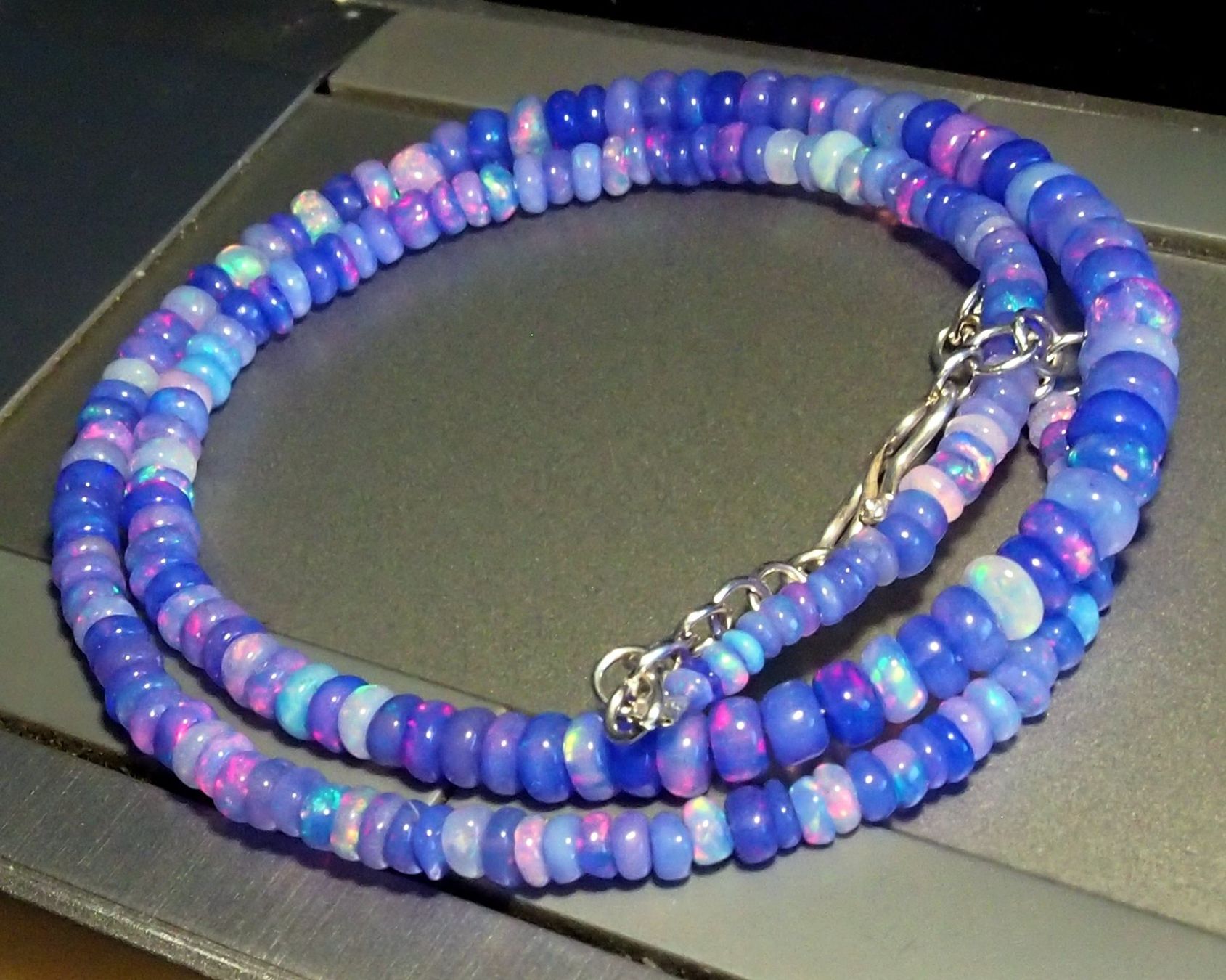 Catenine: TOP FEUEROPAL-HALSKETTE, einzigartige Farben! – Nuovo e nell'imballaggio originale da Reinach BL venduto da Marblue 4