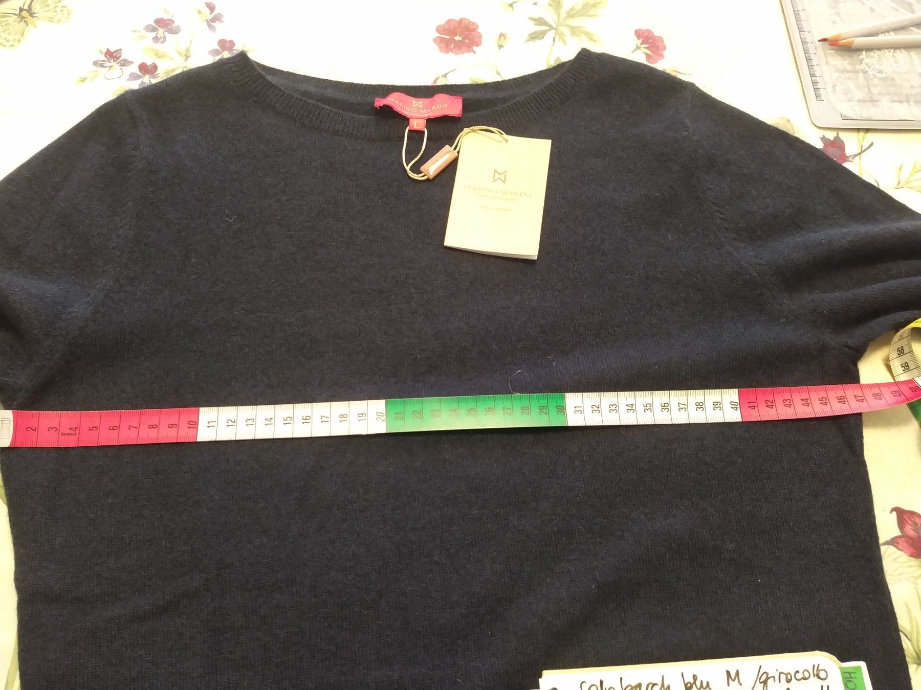 Maglioni & Felpe: Pullover cashmere 100% girocollo BLU SCURO taglia L – Nuovo e nell'imballaggio originale da Figino venduto da Palotta 2