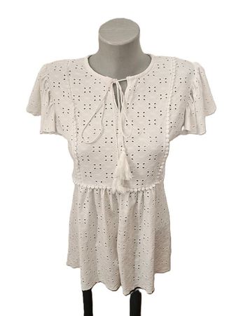 romantisches Boho Hippie Loch T-Shirt Gr. M