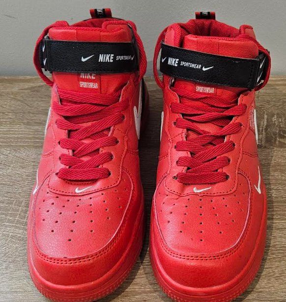 Nike Scarpe da uomo: Baskets Nike Air Force 1 Mid Rouge Noir Taille 43 – Usato da Etoy venduto da vin_hss9 1