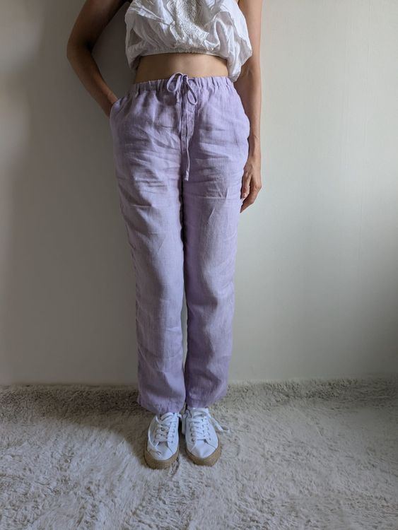 Leinenhose Damen - Leichte Sommerhose Aus Baumwolle Mit Elastischem Bund