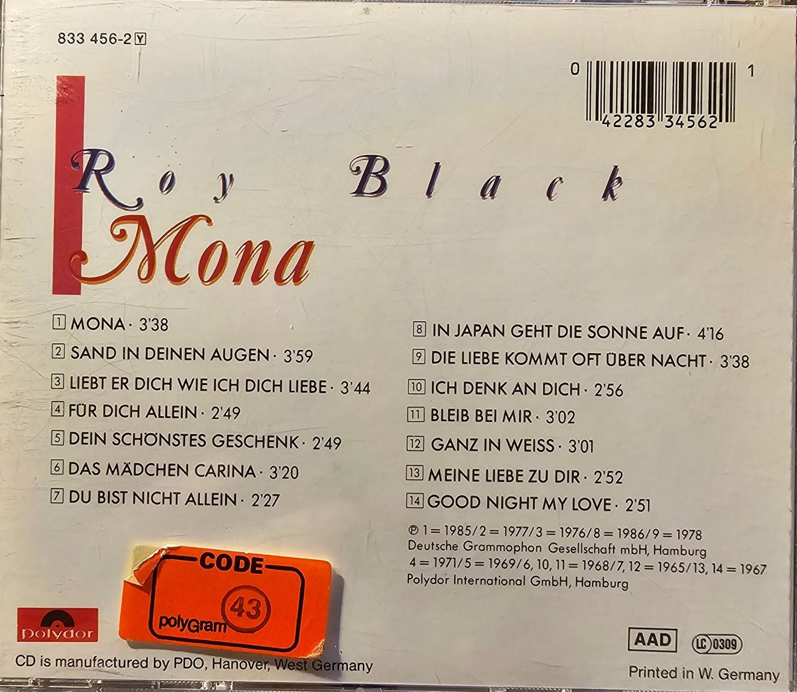 CDs: Roy Black – Mona – Gebraucht aus Wahlen b. Laufen von Cg10 1