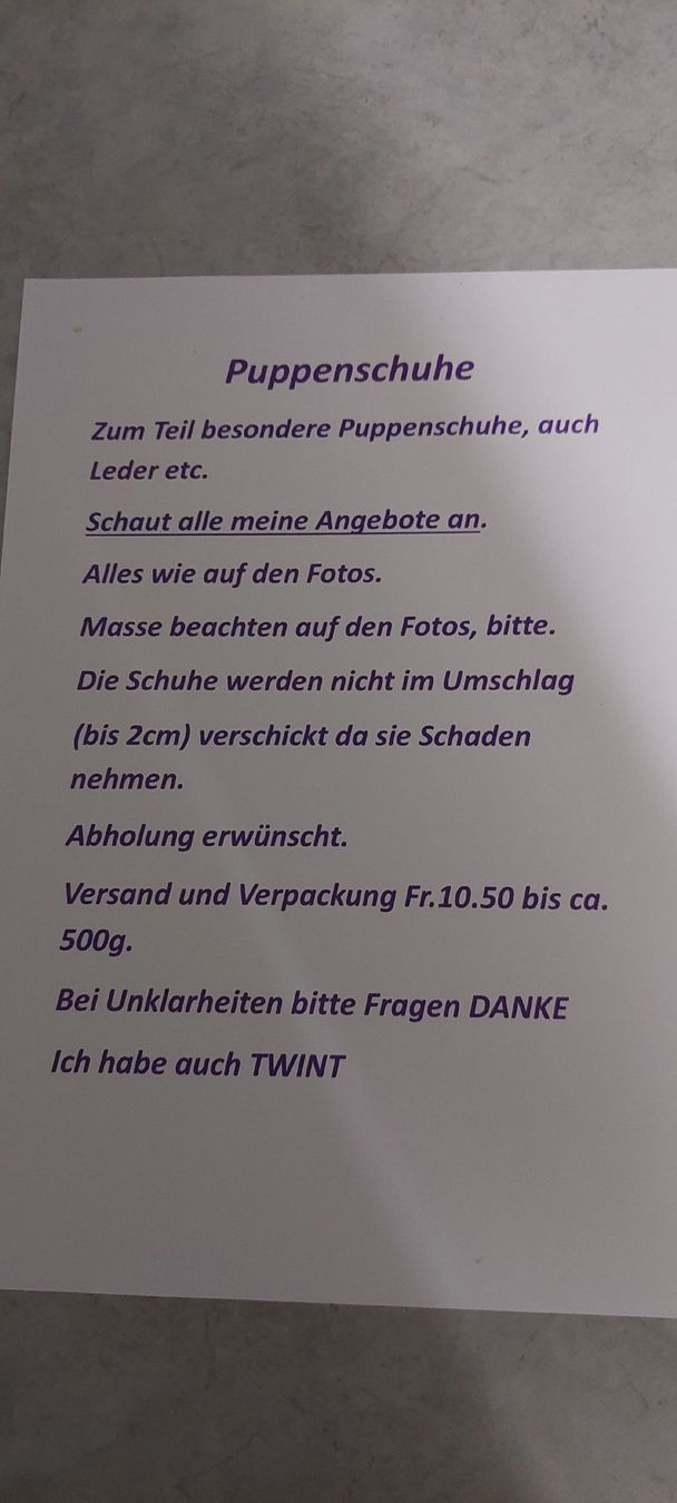 Puppen: Puppenschuhe  – Neu (gemäss Beschreibung) aus Muri AG von nindo1 1