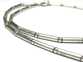 Vintage Silber Kette 925 + MP Kugeln / Röhrchen / 42 cm