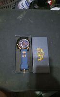 LIGE Uhr dunkelblau/gold Silikonband fast neu