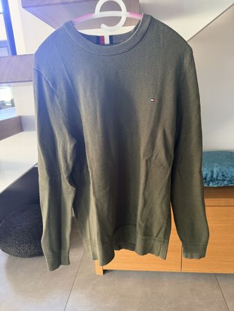 Pull Tommy Hilfiger Homme Taille L, vert olive, été 49