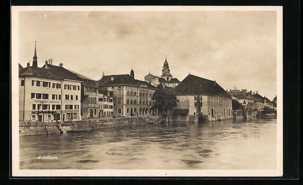 Cartoline postali: Solothurn, Uferpartie mit Restaurant Lan – Usato da Berlin venduto da bartko-reher
