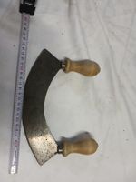 Wiegemesser mit zwei Holzgriffen gebrauchter Zustand
