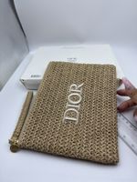 DIOR beauty 2026 Straw Pouch Beige Woven Clutch wristlet GWP