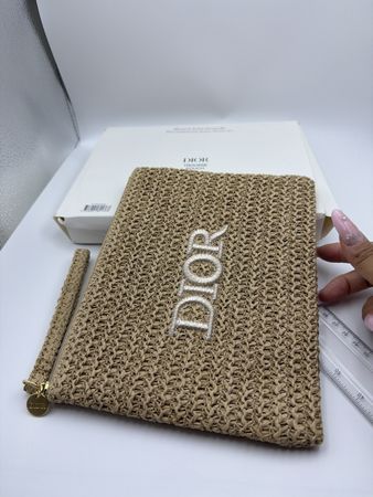 DIOR beauty 2026 Straw Pouch Beige Woven Clutch wristlet GWP