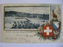 AK  Zürich - Quaibrücke mit Uetliberg