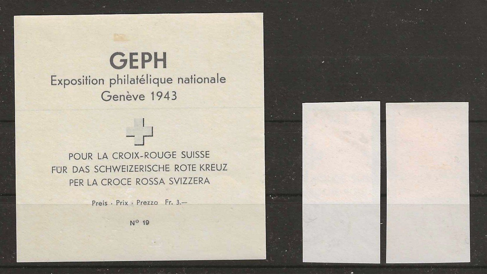 Tutti i francobolli: 1943 : Genfer Block W18 + Einzelwerte , Ersttag – Usato da Gümligen venduto da Geniusbuy 1