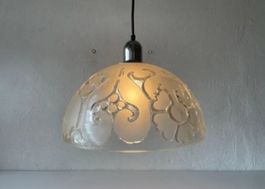 Lustre Peill & Putzler vintage, verre dépoli or fin!