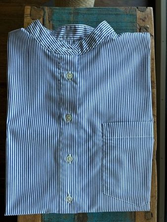 Damenbluse von SoSUE, blauweiss gestreifte Baumwolle