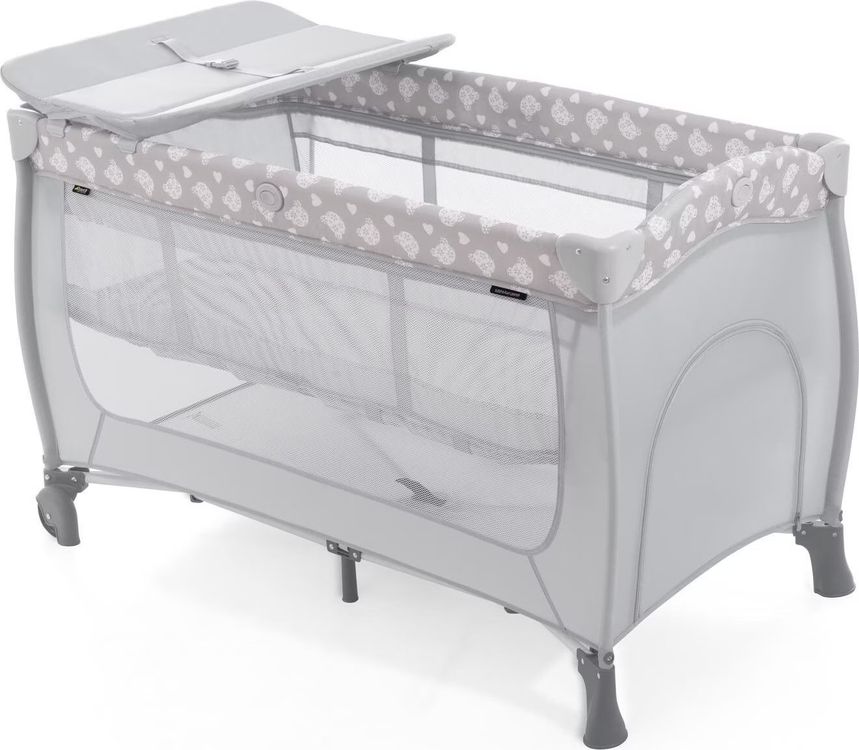 Hauck Sleep N Play Center Reisbed, 6-Delig, Vanaf Geboorte Tot 15 Kg Incl Eenhang Voor Pasgeborenen Slip Aankleedkussen Wielen Matras Draagtas Hauck Sleepn Play Center Tot 15 Kg Grijs