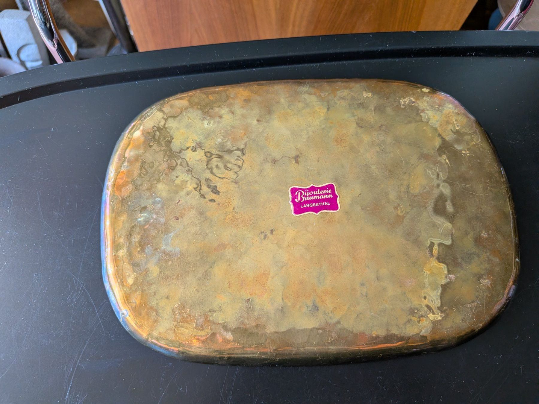 Plateaux: Messing Tablett mit Turteltauben Dekor – D'occasion à Emmen par magelan 3