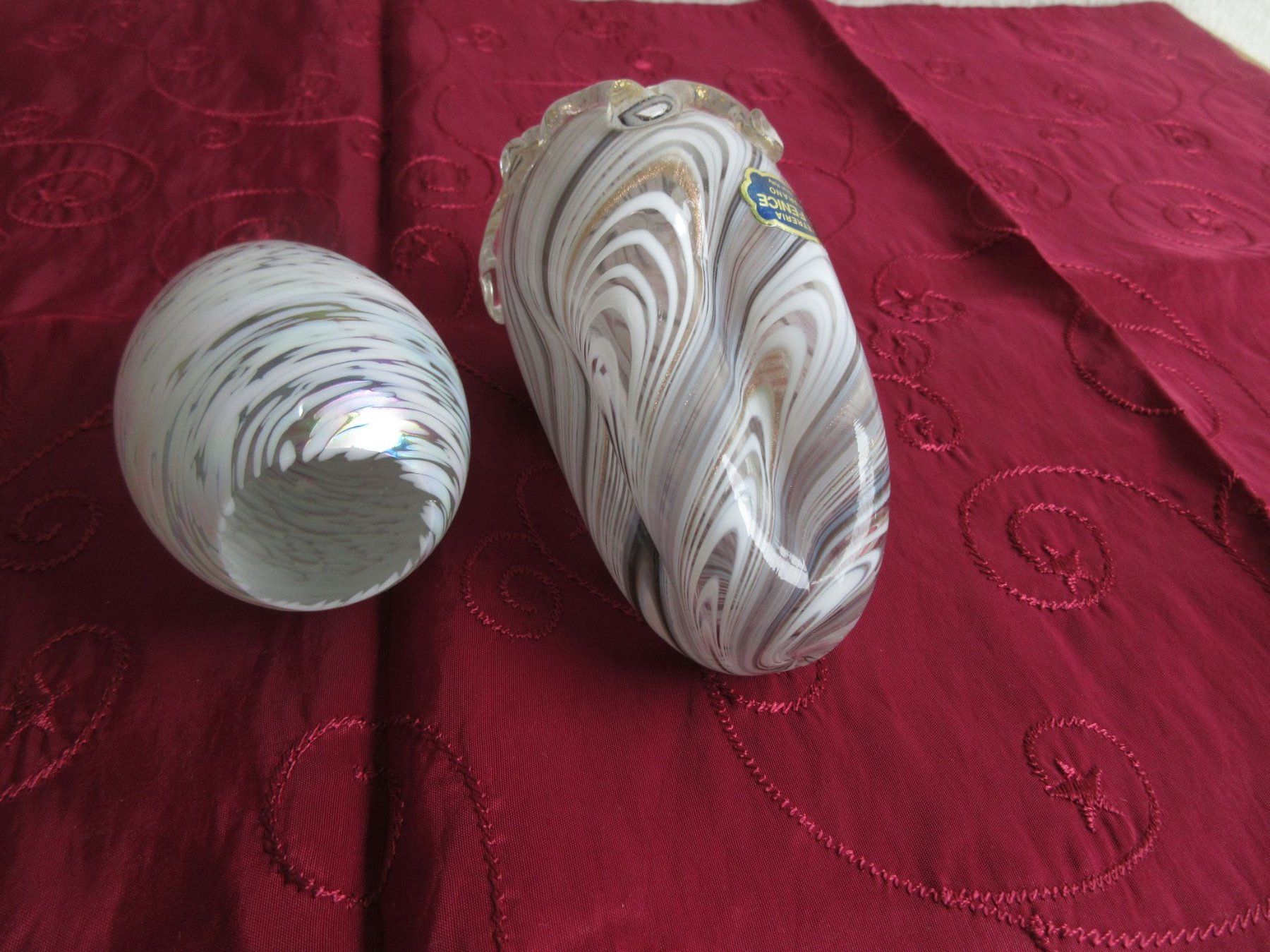 Murano Tutte le decorazioni: Murano Glas-Birne mit Goldeinschlüssen und Ei – Usato da Binningen venduto da Oldfashion 2