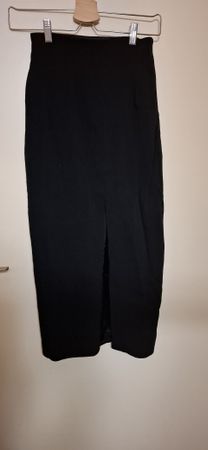 jupe longue noire, ouverte sur le devant, taille 36, Teenflo
