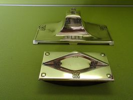 Jugendstil WMF Schreibtisch Set versilb. Tintenfass Löscher