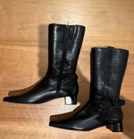 Schicke Damen Lederstiefel, Schwarz, Grösse 7, Top Zustand!