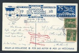 Flugpost Schweiz 1928 Basel Rotterdam Luftpost