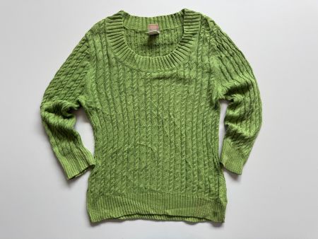 Faded Glory 100% Cotton pullover cable knit Women Sz L
