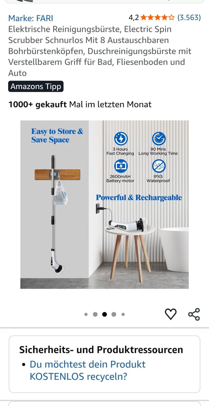 Sonstiges für Haushalt & Wohnen: Elektrische Reinigungsbürste – Neu und originalverpackt aus Zuchwil von mag_mdx5 1