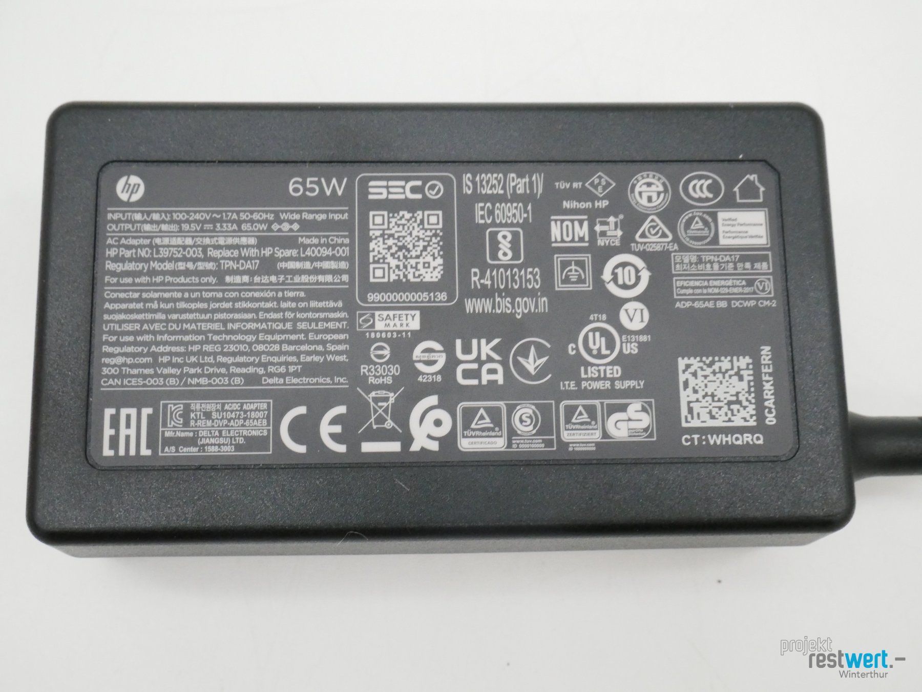 Hewlett Packard Unità & Adattatore: HP - Netzteil AC Adapter Euro – Nuovo (secondo la descrizione) da Winterthur venduto da Restwert_Winterthur 2
