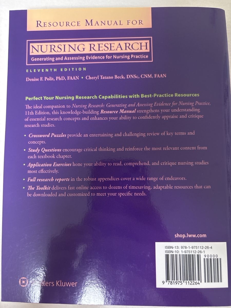 Libri: Resource Manual for Nursing Research 11th Edition – Usato da Eigenthal venduto da mue_v9xm 1