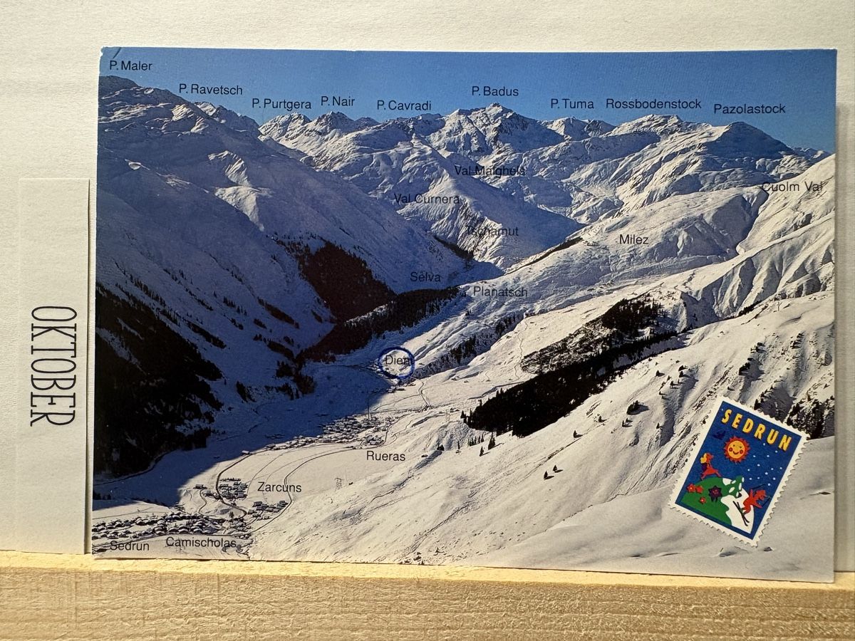 Cartoline postali: AK von Sedrun Bergpanorama – Usato da Rümlang venduto da Brieftaube1