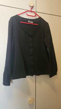 Camicetta in cotone nero (mussola) Roby tg.XL