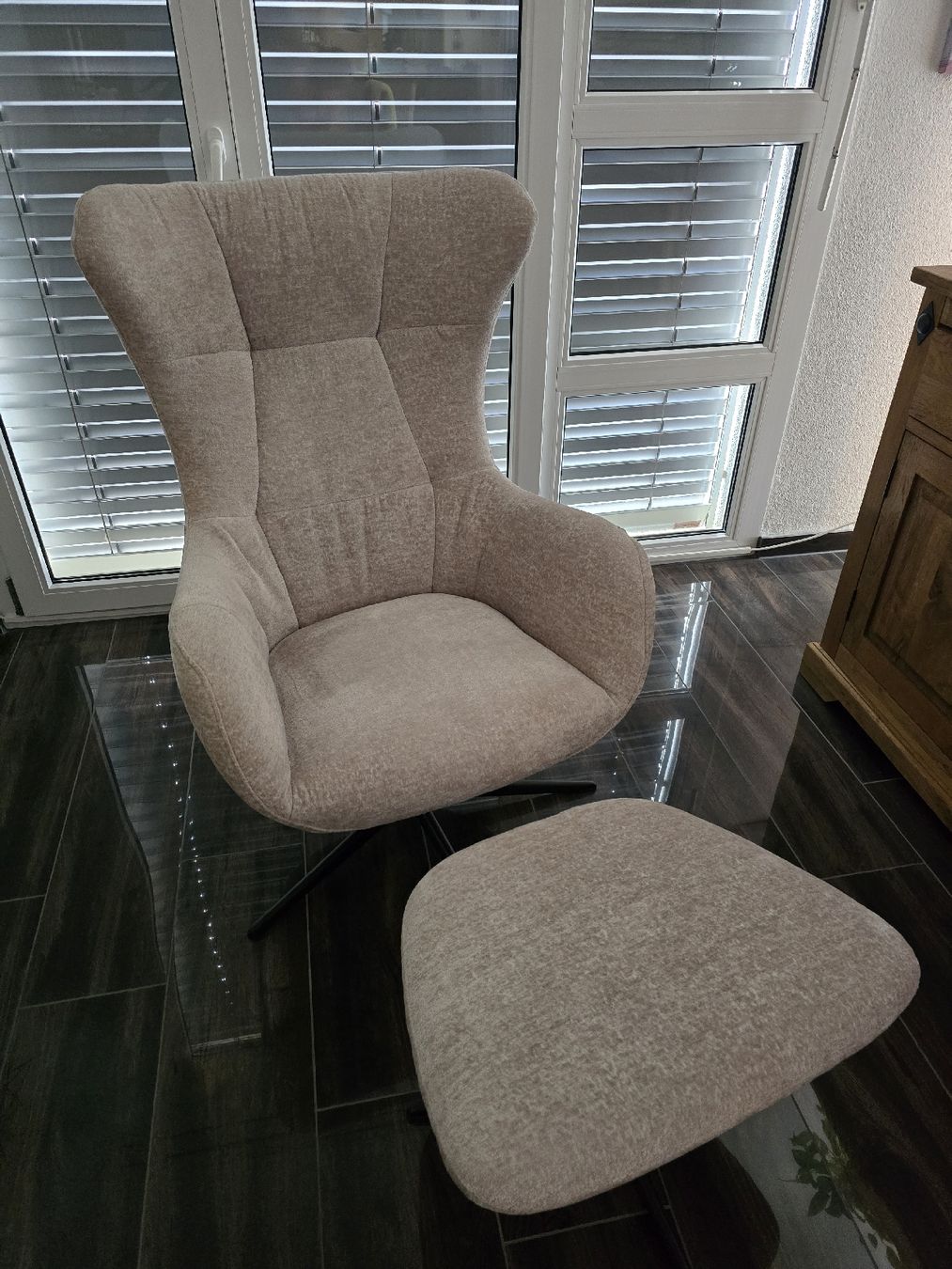 Poltrone: Relaxsessel mit Hocker beige Bezug Symphony 9783 Pearl  – Nuovo (secondo la descrizione) da Büron venduto da CNCSERVICE 1