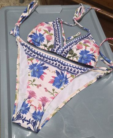 Bikini Gr M Sommerblumen Print für Strand & Pool