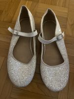 Mädchenschuhe Glitzer weiss Gr. 33, Festlich Kommunion Hochz