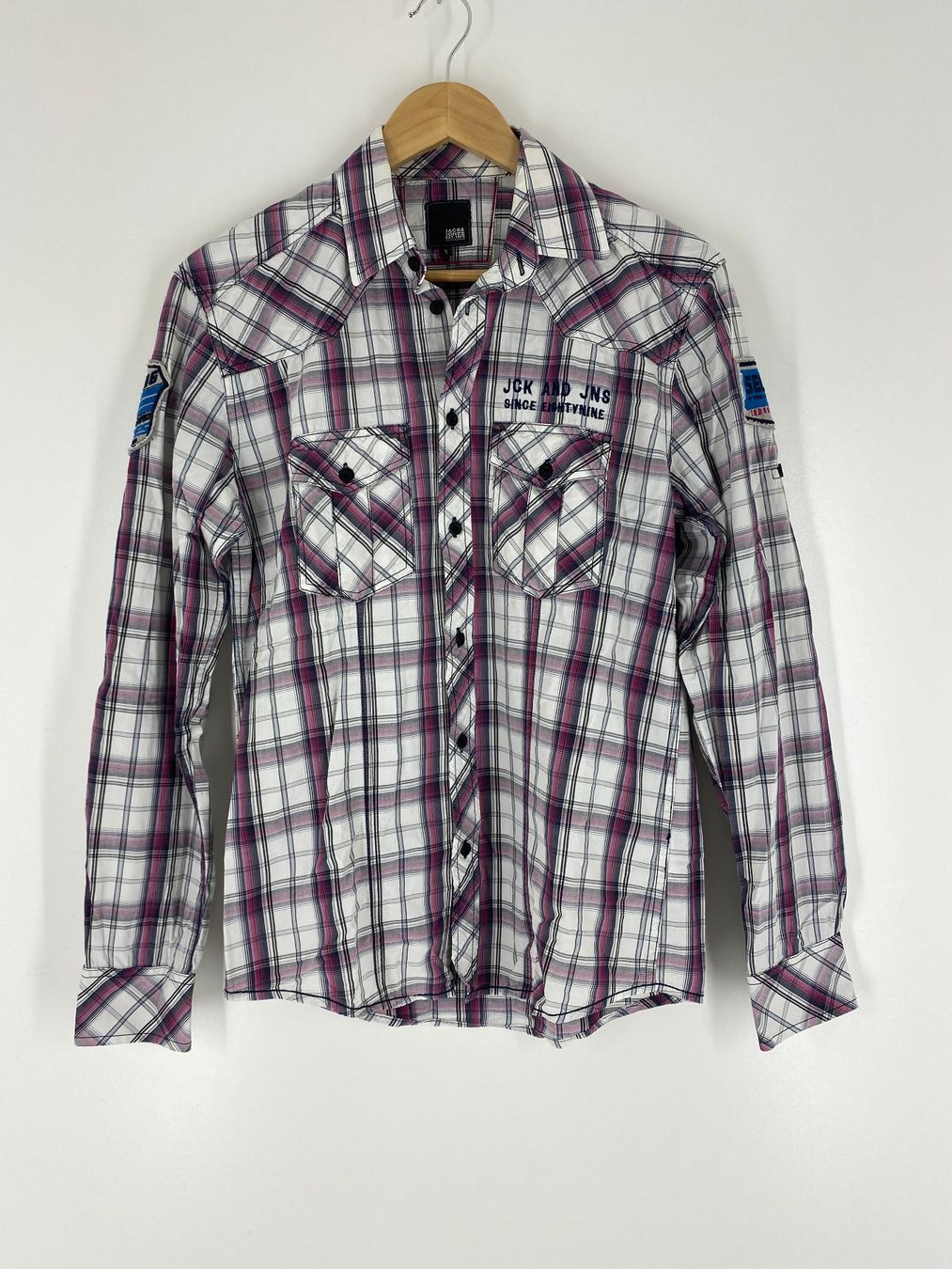 Camicie: Jack & Jones Herren Baumwoll Langarmhemd, Grösse S – Usato da Mülligen venduto da Chleeblatt1941