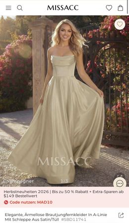 Neu mit Etikett:Elegant Abendkleid / Ballkleid in Sekt