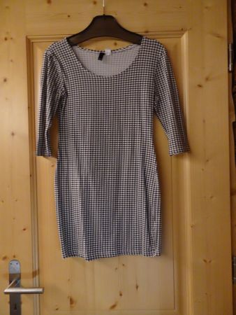 Stretch-Kleid Hahnentrittmuster von H&M Gr. XS/34 - 260345