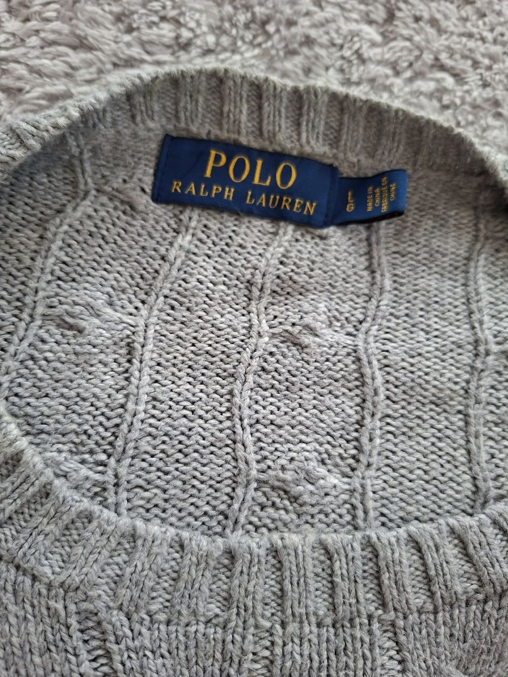 Ralph Lauren Maglioni & Felpe: Pull Polo Ralph Lauren gris maille torsadée L – Usato da Renens VD venduto da ser_j2fn 2