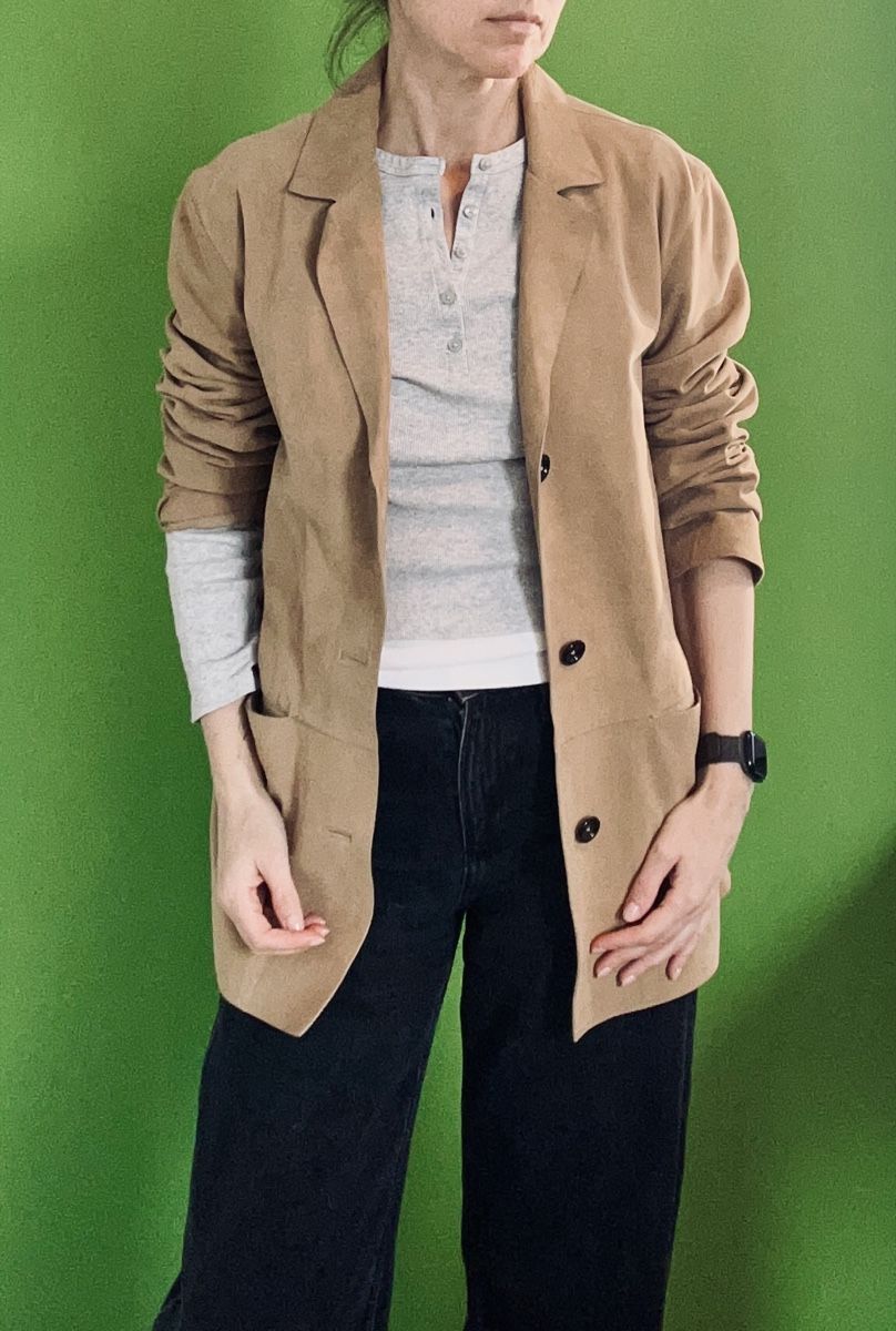 Giacche: Massimo Dutti Echtleder Jacke Veloursleder camel  – Nuovo (secondo la descrizione) da Zürich venduto da eka_5xfb